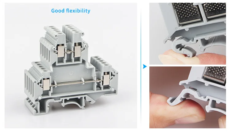 10Pcs UKKB-3 Din Rail Terminal Blocks  Connector Double Layer Terminal Screw Wiring UKKB3 Wire Connector  Screw Terminal Block
