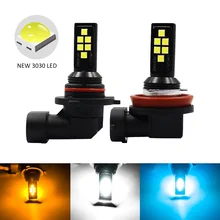 H11 H8 светодиодный противотуманный фонарь 3030 светодиодный H1 H3 881 HB4 9006 HB3 9005 Автомобильная ходовая лампа DRL Автомобильная противотуманная фара белый желтый красный