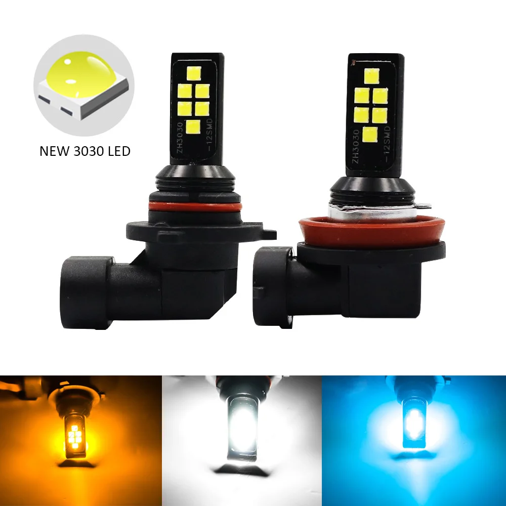 

H11 H8 Led Fog Lights 3030 LED H1 H3 881 HB4 9006 HB3 9005 Car Driving Running Lamp DRL Auto Fog Lamp Bulb White Yellow Red