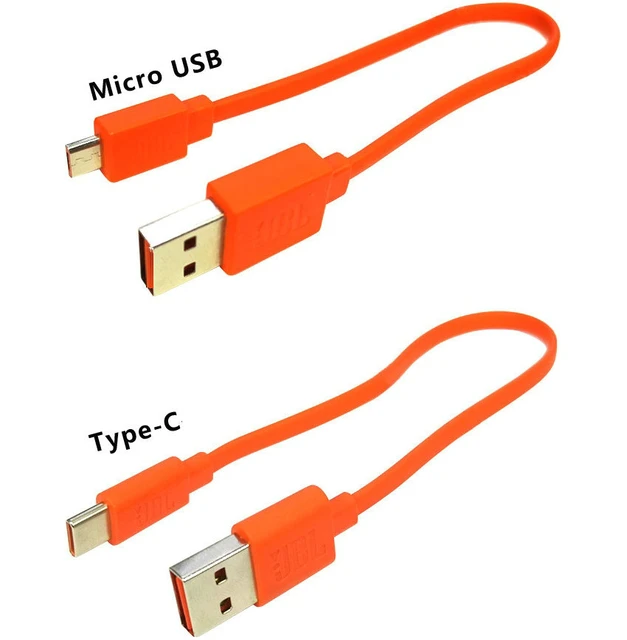 Câble USB de remplacement pour chargeur de données, cordon d'alimentation  pour JBL Flip 3 4 Pulse 2, haut-parleur Bluetooth Orange pratique, 1M