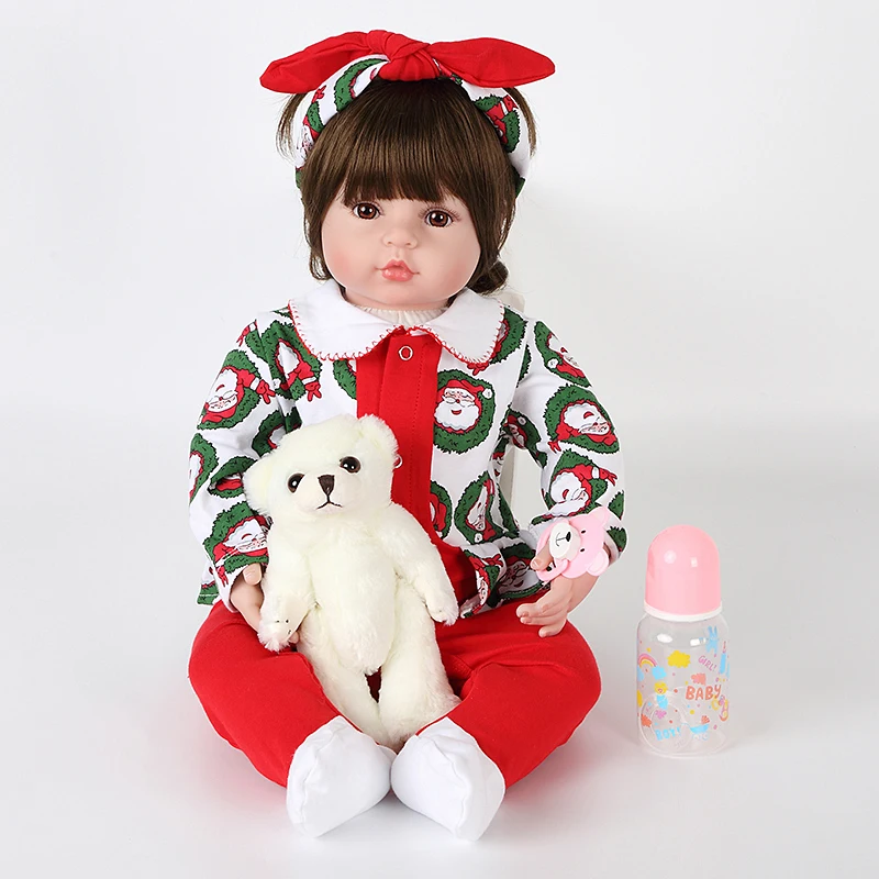 Возрожденный ребенок 55 см Мягкая кукла из силикона Boneca мальчик Женская Кукла Brinquedos прекрасная реальность bebe сюрприз возрожденная Кукла рождественские подарки