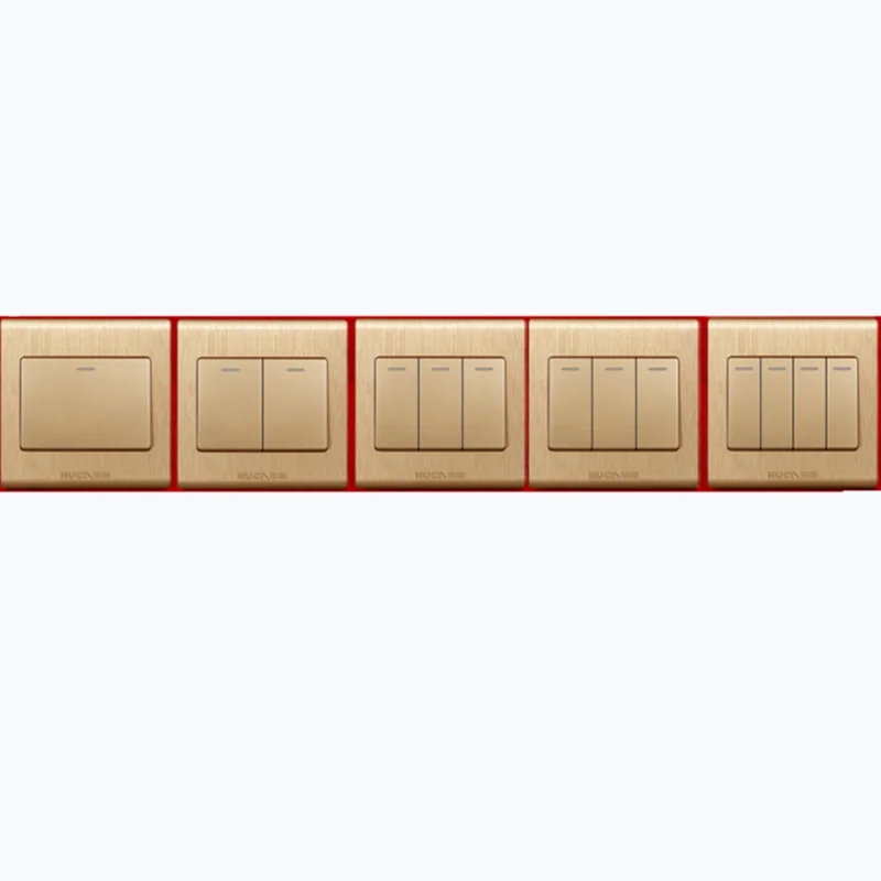 

Wall switch brushed champagne gold household wall socket one open two open three open four open single doublecontrol switchpanel