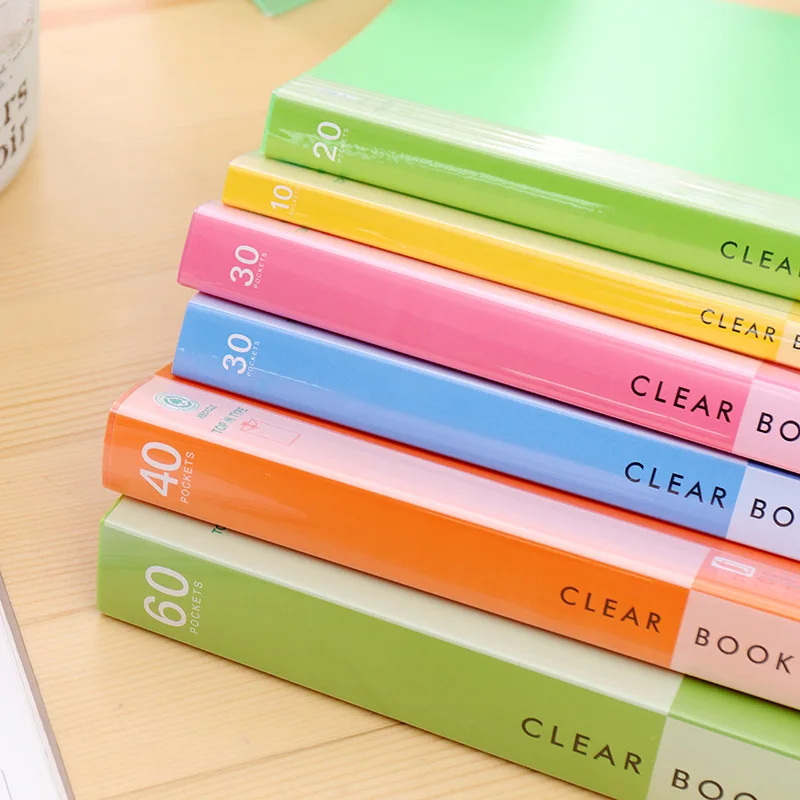 Folder A4 Transparent Insert Info Booklet Multilayer Loose-leaf Bag Students Test Paper Collection Clip Certificate Conference S