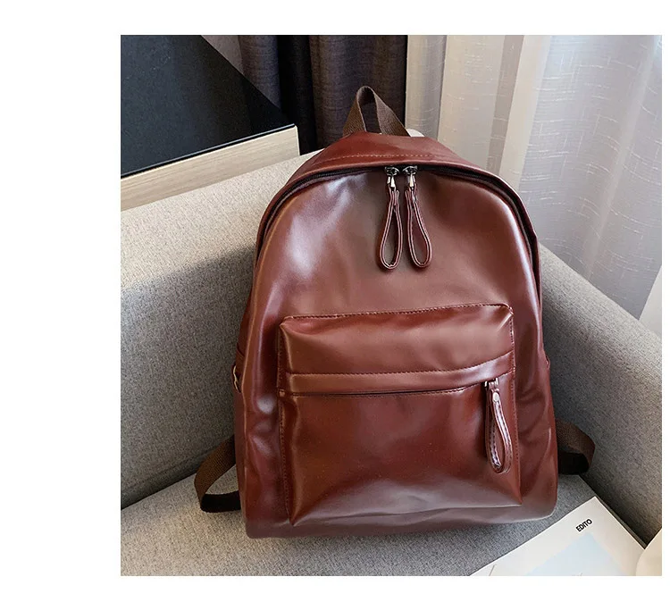 Soft Rucksack PU Leather Backpack for School Girls 2019 Women Backpack Preppy Style Back Bag Big Capacity Pink College Backpacks (3)