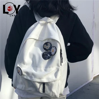 

Flowers Canvas Double Zipper School Bags For Teenage Leisure Soft Backpack For Women Korean Version Waterproof Travel Backpack