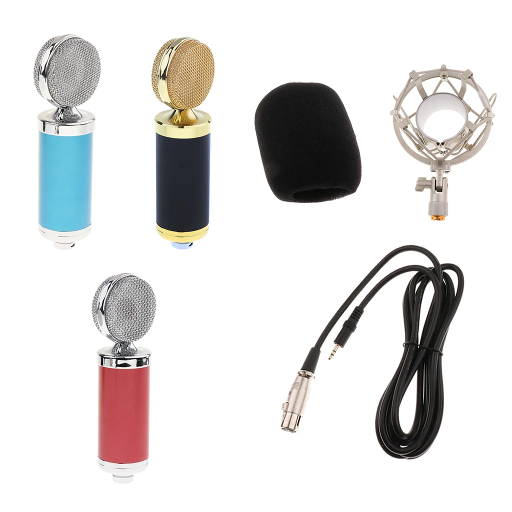 

Cardioid Pickup Pattern Condenser Microphone with 3.5mm Cable Stand Mic Cover Set