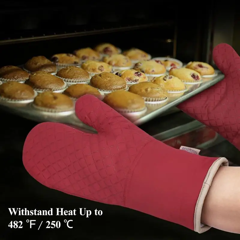 1 Set NonSlip Oven Mitts And Heat Resistant Pot Holder Pad Protective