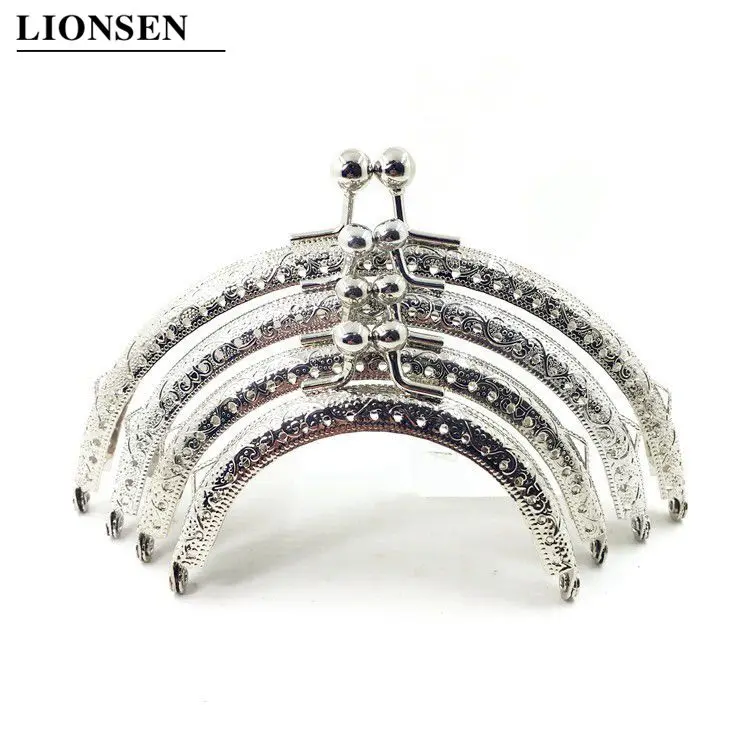 Metal Lock-Frame-Accessories Purse-Handle Kiss-Clasp Coin-Bags Square Silver DIY LIONSEN