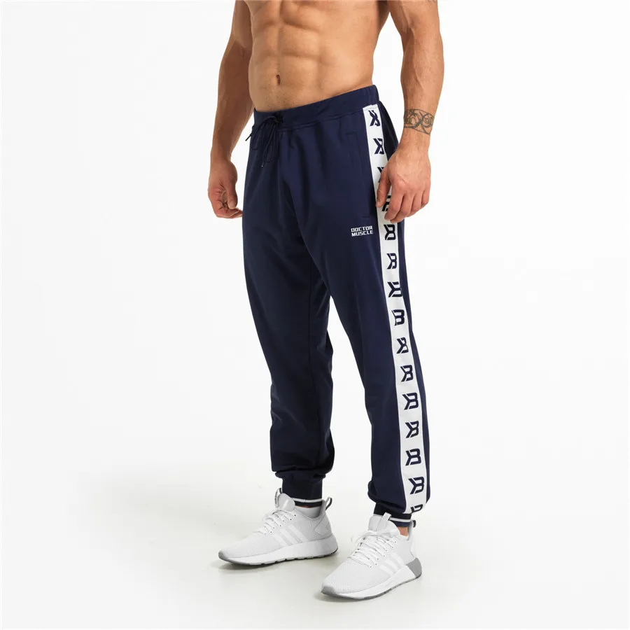 

Cotton Jogging Pants Men Striped Fitness Basketball Soccer Bodybuilding Sweatpants Gym Training Pants Sport Running Trousers