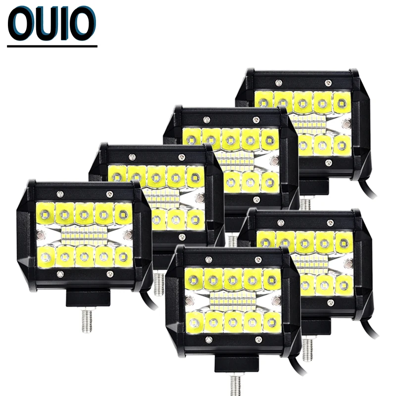 

6PCS Offroad Led Work Light Bar 60W 20Led 4 Inch Combo 4x4 Fog Light Driving Light Lamp for Truck 12V Boat Car Headlight ATV SUV