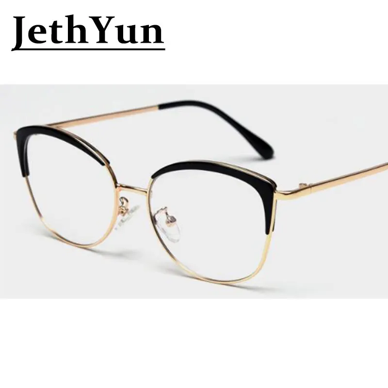 Винтажные металлические прозрачные линзы кошачий глаз очки оправа высокого качества женские очки в оправе при близорукости Nred элегантные очки