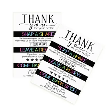 

Personalize Small Business Thank You Insert Cards | Packaging | Editable DIY | 3x4 Inches