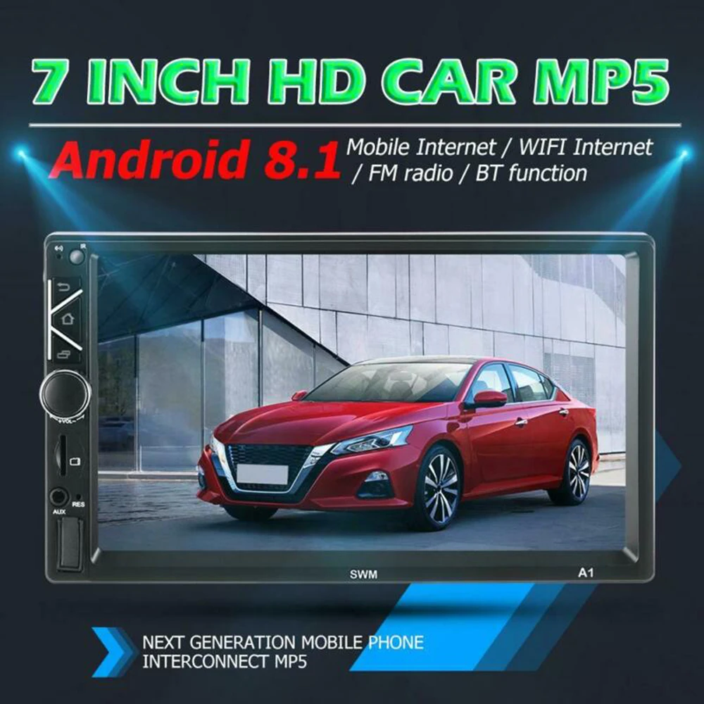 Gps Navi Wi-Fi Android 8,1 автомобильный стерео gps Navi MP5 плеер двойной 2Din Wi-Fi 7 дюймов 4 ядра BT с 4LED Cam