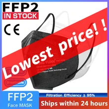 1-200 peças ce ffp2 kn95 máscara facial 5 camada filtro de poeira porta pm2.5 mascarillas ffp2 não tecido saúde protetora n95 ffp2mask