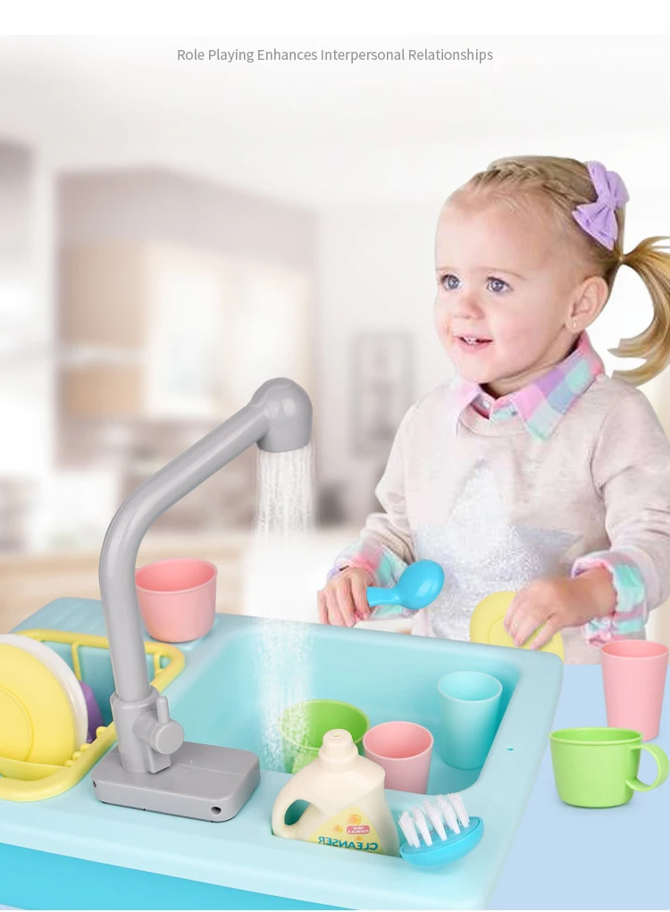 Игрушечный дом для детей, электрическая посудомоечная машина, головоломка, Игрушки для раннего обучения
