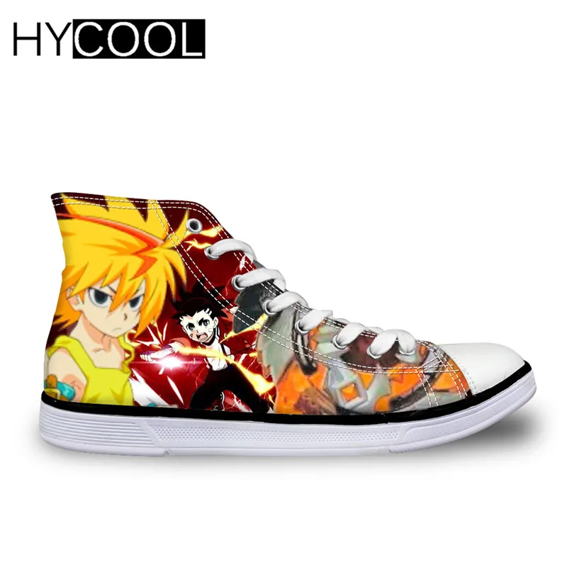 HYCOOL прогулочная обувь аниме Beyblade Burst Evolution Print Высокая парусиновая для прогулок