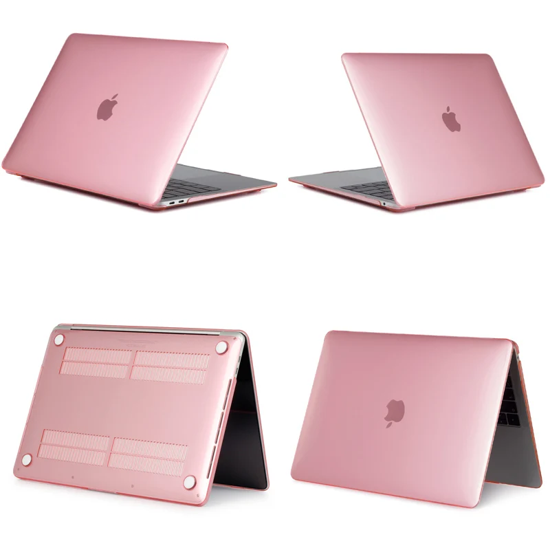 Для Macbook Air retina 11 12 13," кристально чистый чехол для Macbook Air Pro 13 15 Touch Bar/Touch ID A1932 A2159 A1990 - Цвет: crystal Pink
