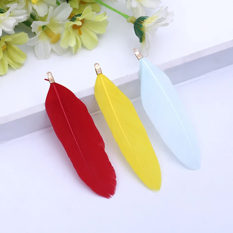 Natural Feathers 10pcs Goose Feather Charms 70-90mm for DIY Necklace Bracelet Party Decor