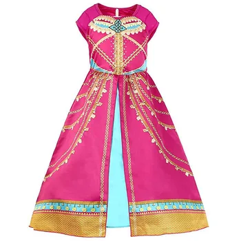 

Jasmine Princess Dress for Girls Aladdin Christmas Gorgeous Pink Children's Clothes Jasmine Coronation Costume Baby Girl Clothes