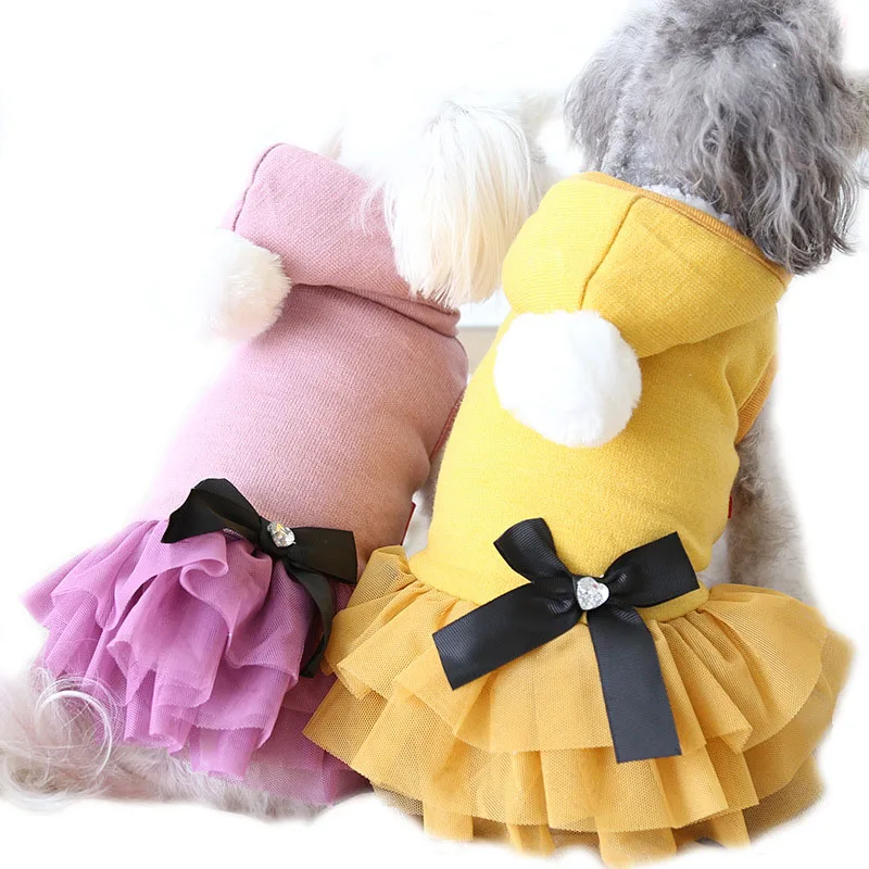 

Luxury Winter Dog Coat Warm Princess Pet Dog Dress Coat Pet Overalls Winter Dog Clothes Clothing for Dogs Small Pet 10E