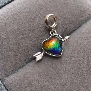 

B4131 Fine Jewelry Canada Origin 925 Sterling Silver Nature Ammonite Gems Ammolite Gemstones Unisex Pendants Necklaces