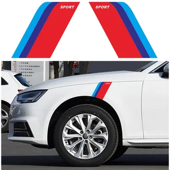 

Universal Car Fender SPORT leaf board three-color Stripe Stickers Auto Body Decals Vinyl Side Waterproof Self Adhesive Stickers