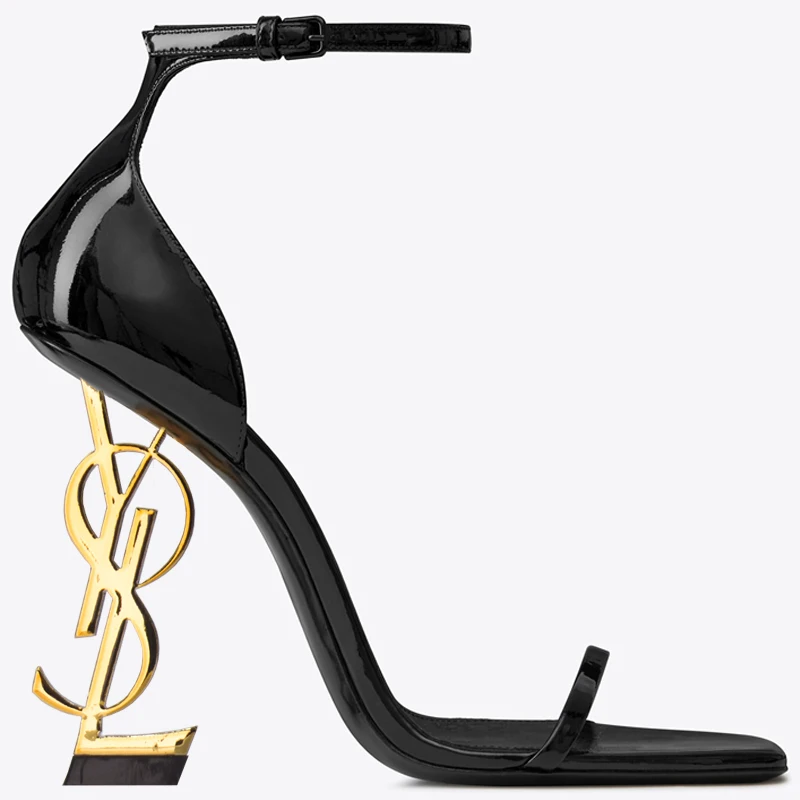 Черные босоножки обувь большого размера женские босоножки женские туфли на высоком каблуке с ремешком на щиколотке г. Роскошная женская обувь кожаные сандалии для стриптиза - Цвет: Черный