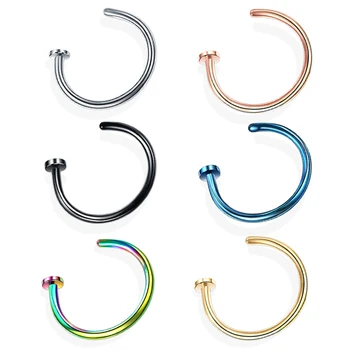 

1pc 6/8/10mm Punk Stainless Steel Fake Nose Ring C Clip Lip Ring Earring Helix Rook Tragus Faux Septum Body Piercing Jewelry