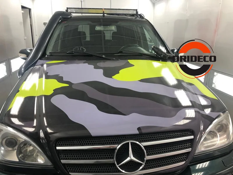 fluorescent green gray camo vinyl sticker 22