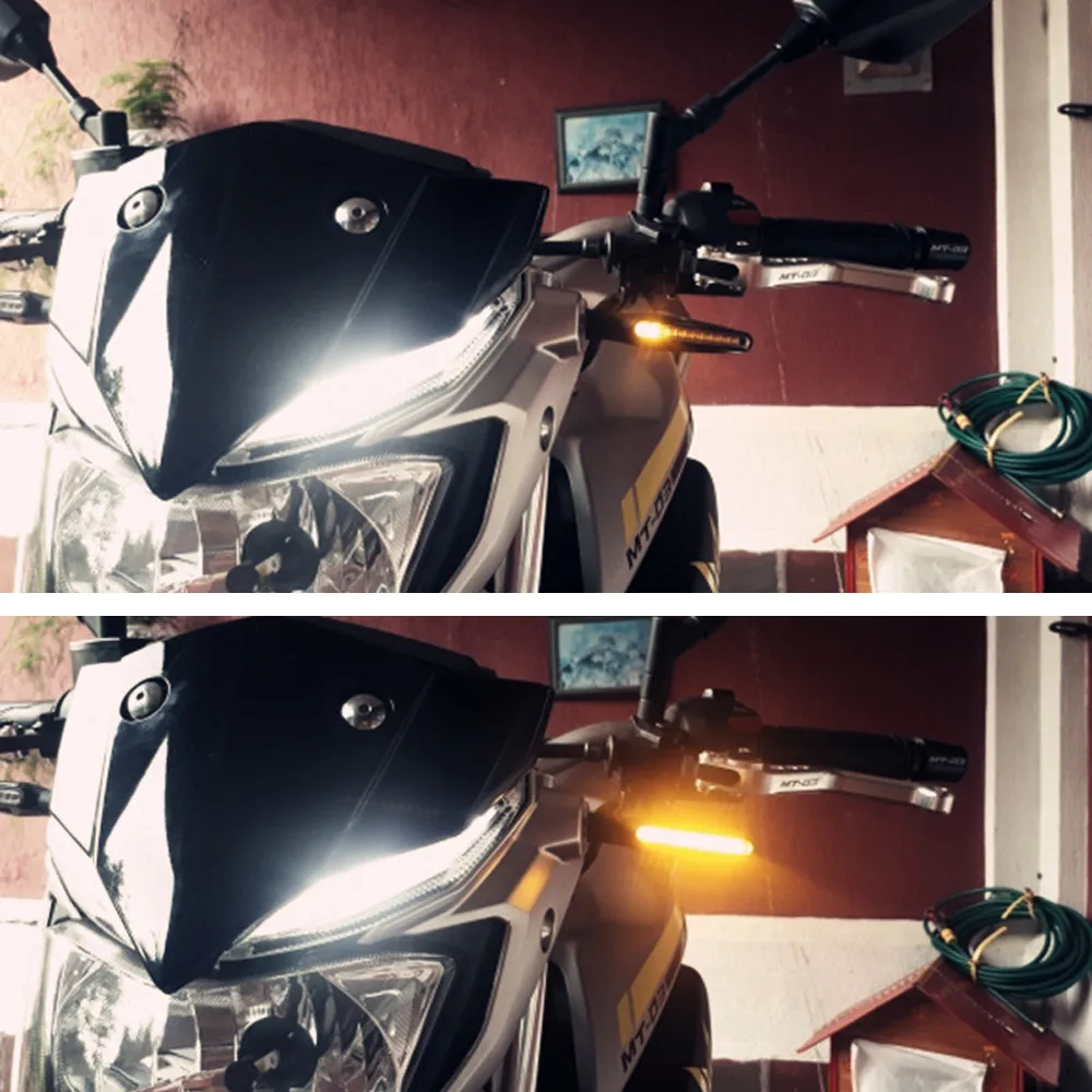 4pcs Motorcycle Turn Sequential Signals LED Blinker Flowing Water Flashing Lights Tail Stop Indicators Turn Signal