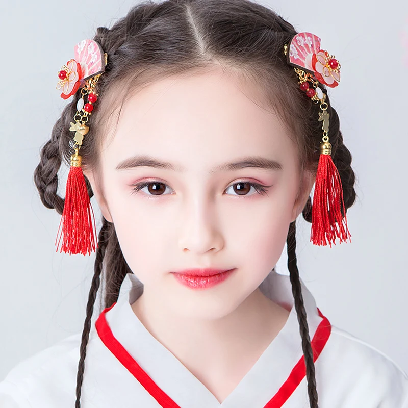 Han fu супер фея Китайский ветер древний костюм аксессуары для волос девушка Han fu головной убор Девушка кисточкой шаг встряхнуть аксессуары