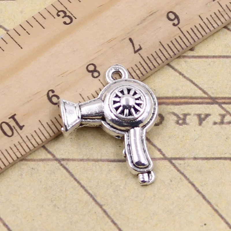 15pcs Charms Hair Dryer Blow 26x20mm Antique Bronze Silver Color Pendants Making DIY Handmade Tibetan Finding Jewelry | Украшения и