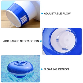 

Floating Tablet Large Capacity Floating Pool Chlorine Dispenser Chemical Holder Chlorine Tablets Adjustable Flow Vents