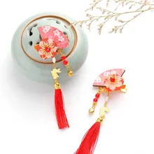 1 пара китайский традиционный костюм свадебные аксессуары для волос заколки для девочек традиционный цветочный стиль кисточки ручной работы заколки для волос