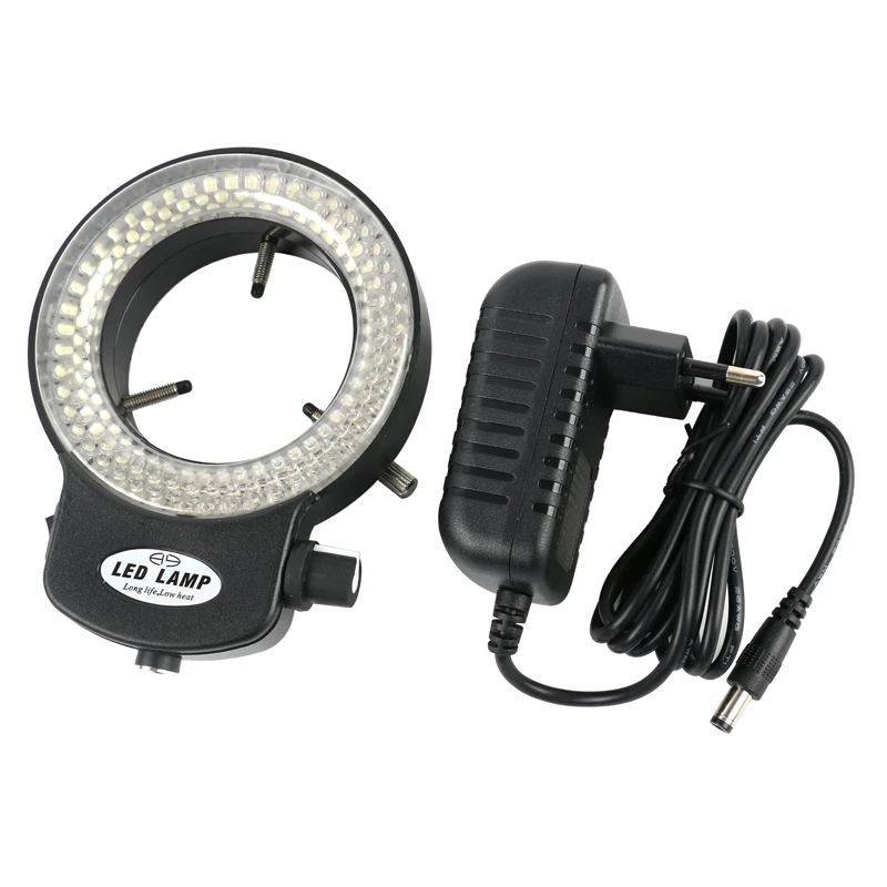 US Plug Adjustable Source Microscope Ring Light for Video Microscopes Optical Instrument LED Brightness Adjustable Light 