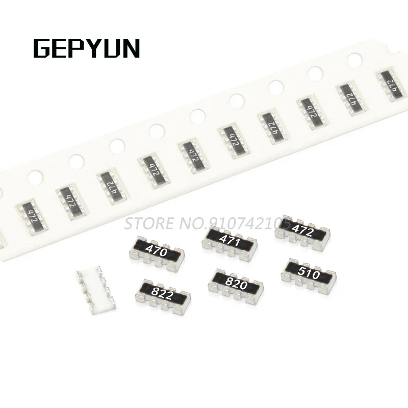 100 шт. 0402*4 8P4R 2*4P SMD сети резисторная матрица 6 2 8 7 5 9 1 10 11 12 13 15 16 18 20 22 24 27 30 33 36-39 43 47 Ом |