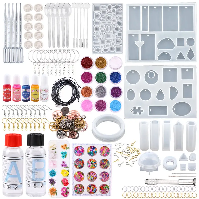 Epoxy Resin Kit for Beginners Silicone Resin Mold Set with DIY