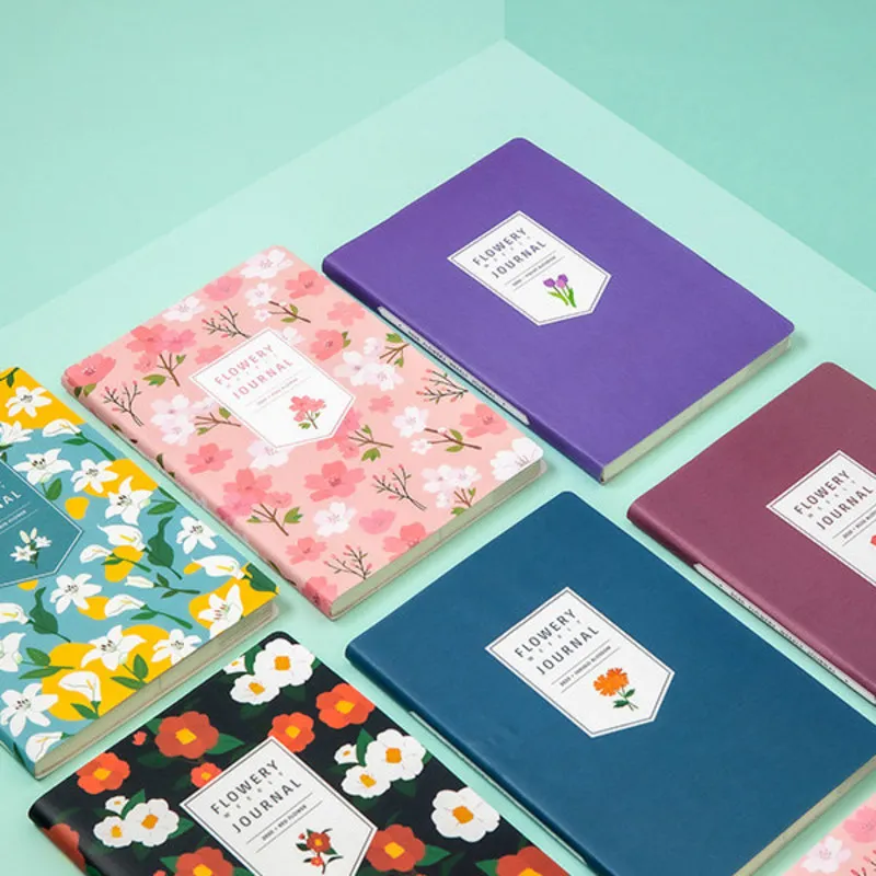 

Flowery Journal 130mm*190mm 160P 2020 Colorful Floral Week Planner Notebook Gift