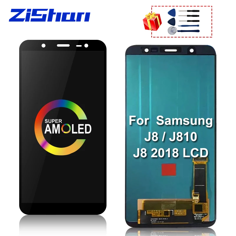 

Super AMOLED For Samsung J8 2018 J800 J810 J810FN SM-J810 LCD Display Touch Screen Digitizer Assembly Replacement For J810 LCD
