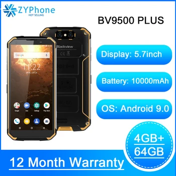 Перейти на Алиэкспресс и купить Смартфон Blackview BV9500 Plus, 10000 мАч, 4 Гб + 64 ГБ, Helio P70, Android 9,0, сканер отпечатка пальца, 4G мобильный телефон