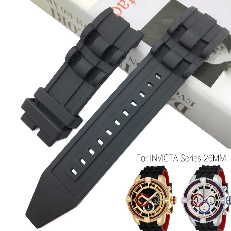 1 шт. 26 мм водонепроницаемый сменный браслет наручных часов силиконовый резиновый ремень подходит для Invicta Pro Diver хронограф коллекции