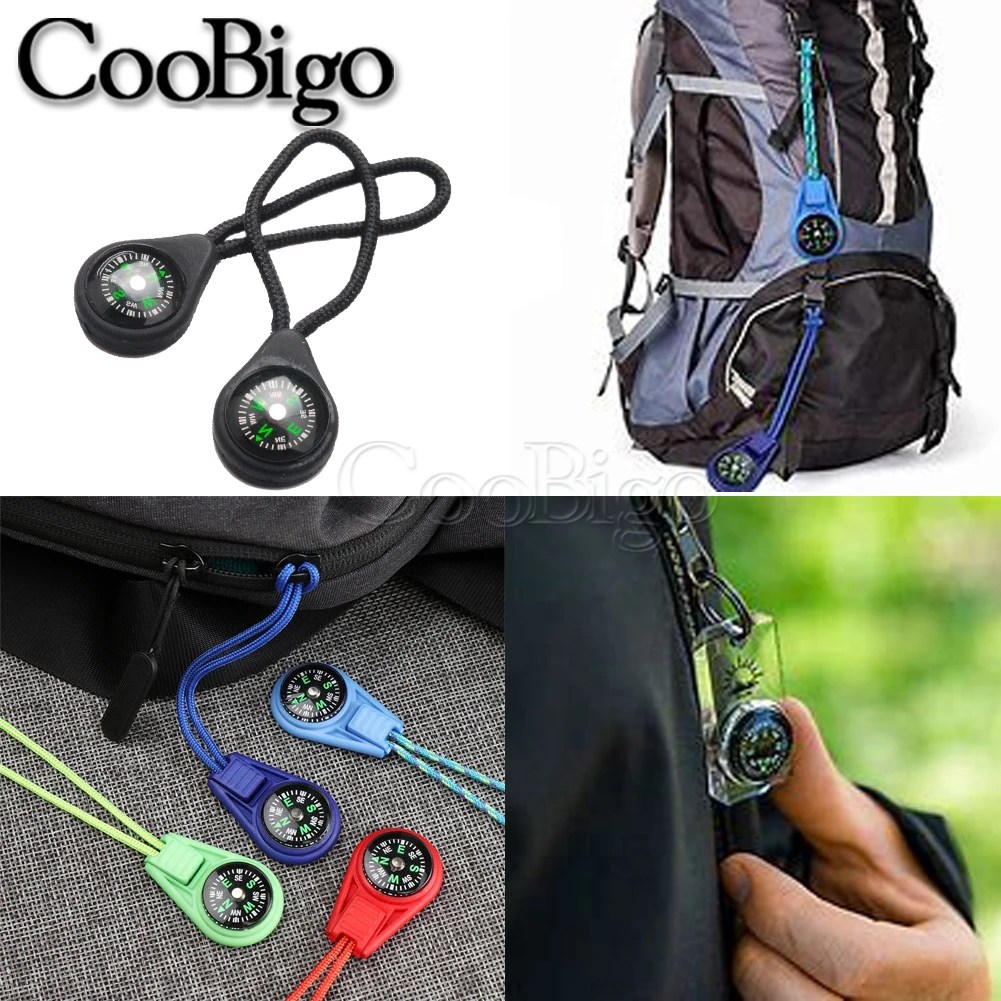 5Pcs Compass Zipper Pull Outdoor Camping Hiking Backpack Bag Parts Accessoryu ZP 