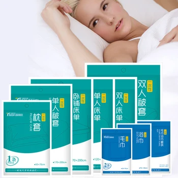 

Disposable Bed Sheet Quilt Cover Pillow Case Towel travel bed sheet Anti-dirty Bed Sheet Portable Travel Soft Non-woven Bedsheet