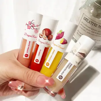 

1PC Rose Flower Lip Oil Natural Plant Extarct Lip Gloss Sexy Cute Fruit Lip Balm Liquid Long Lasting Moisturizing Plumper TSLM2