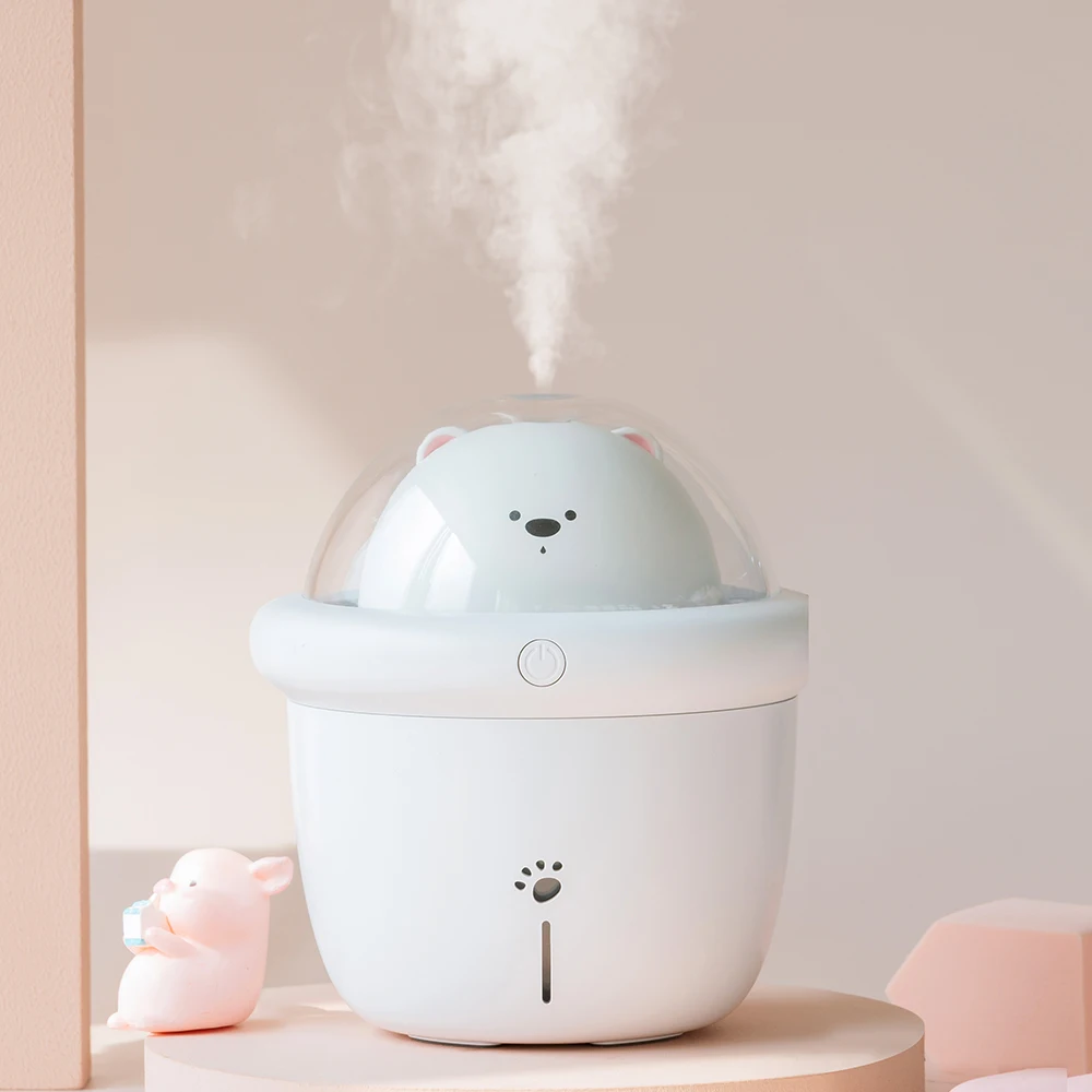 Lovely Space Bear Umidificatore d'aria USB Ultrasuoni Nebbia fredda Fogger con luce LED 200ml Mini auto USB Diffusore di aromi d'acqua_voghion.com