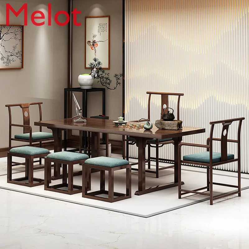 

New Chinese Style Table-Chair Set Tea Table Solid Wood Tea Table Simple Modern Kung Fu Tea Table Tea Table Tea Table Tea Room