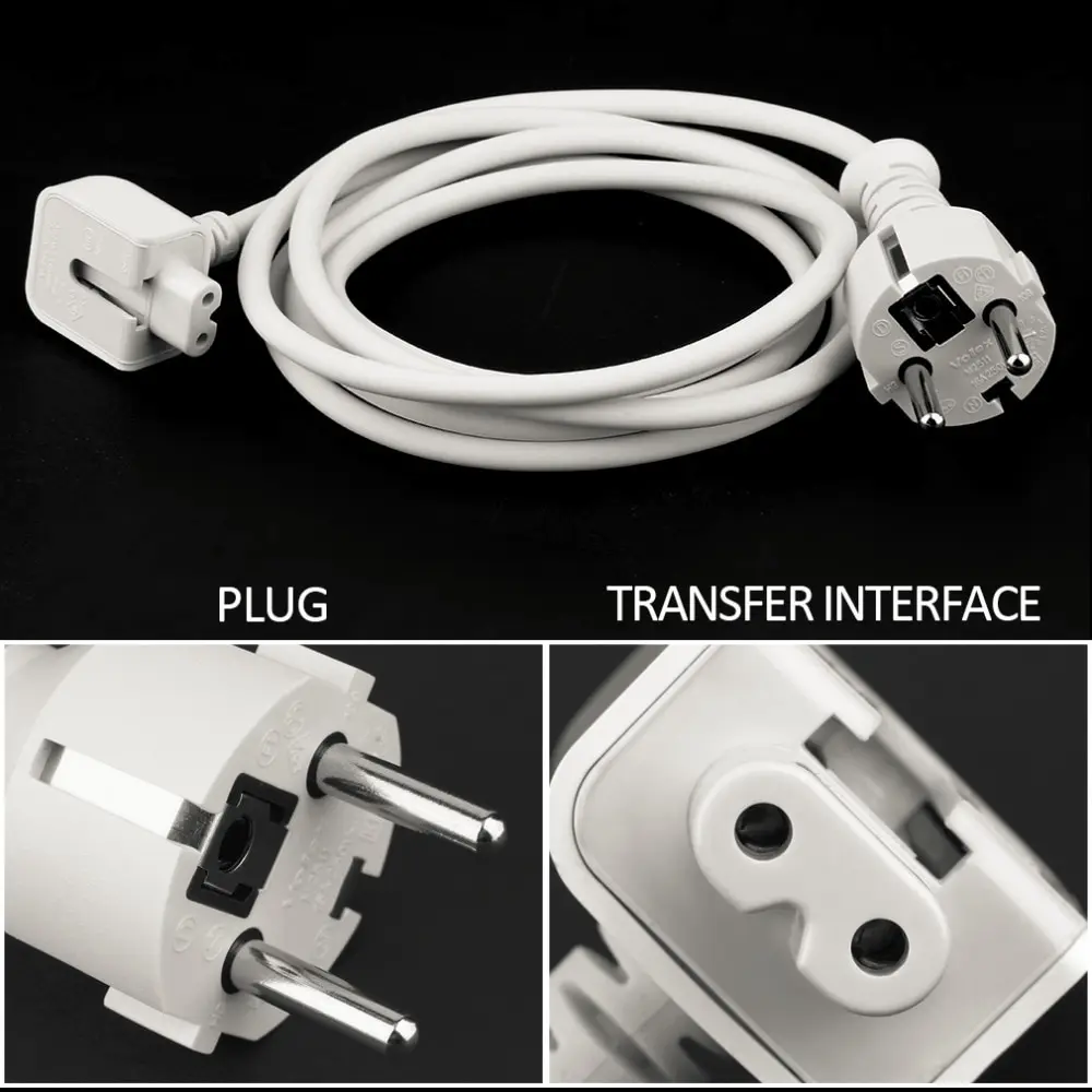 1 8M Extension Cable Cord for MacBook for Pro Charger Cable Power Cable Adapter US EU 3