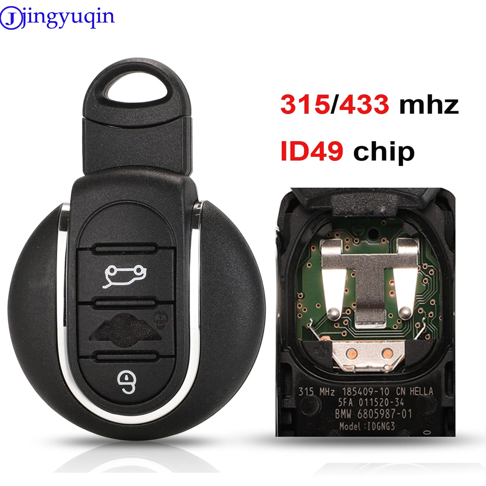 Jingyuqin 3 кнопки Smart Remote автомобильный брелок 315 МГц 434 для BMW Mini Cooper 2015 2016 2017 2018 с