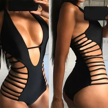 

Womens One Piece Swimsuit Sexy Bandage Swimwear Vintage Summer Beachwear Bathing Suit Ladies Trikini Clothes
