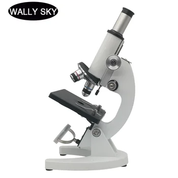 Monocular Biological Microscope 1600X HD Microscope with Bottom Lamp Laboratory Microscope for Primary and Middle School Student student compound microscope amscope supplies 40x 1000x glass optics metal frame student compound microscope slides